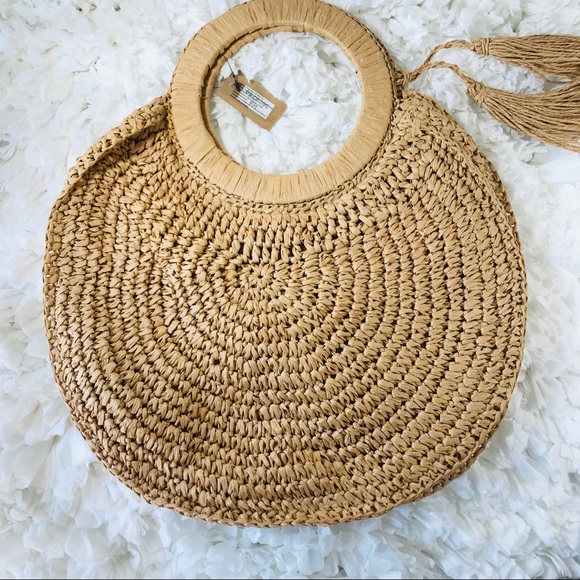 💙Woven Straw Bag | Straw purse | Straw Tote - Picture 6 of 7